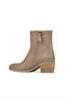 Gray Leather Women's Heeled Boots - 5