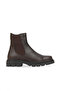 Brown Leather Women's Flat Boots