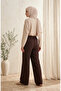 Wide Leg Trousers 4001-07 Brown - 5