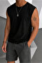 Plain Unprinted Men's Sports Athlete T-Shirt Zero Sleeve 100% Cotton Combed - 3