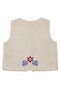 Elara Embroidered Tie-Up Vest Women's Cream - Blue - 7
