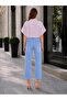 Women's Tie-Front Midi Length Viscose Fabric Shirt with Details - 2