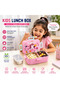 Cartoon Print Bento Lunch Box Stainless Steel Tiffin Box with Partition, Leakproof Square Buckle Design 600ml Container + 100ml Steel Bowl - 5