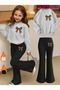 Girl's Crew Neck Sweatshirt and Spanish-Cut Leggings Set