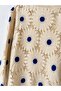 Mabel Floral Motif Openwork Crochet Sweater Women's Cream - Blue - 3