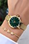 Minimal Green Dial Women's Wristwatch – |   Bracelet with Gift |   2 Years Warranty - 3