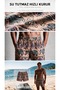 Elephant Pattern Mesh Pocket Swim Trunks Regular Fit Men's Swim Shorts Brown-Orange-Turquoise-Pink Elasticated Pool Shorts