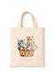 Book Bag Colorful Slogan Printed Mini Canvas Tote Bag