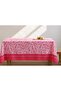 Pink Leaf Patterned Tablecloth 150X150 cm Stain Resistant Waterproof - 2