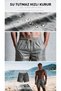 Stone Gray Color Mesh Pocket Swimsuit Regular Fit Men's Swim Shorts Stone Gray Elastic Waist Pool Shorts