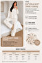 Women's Long Sleeve Report Fabric Embellished Soft Pajama Set – Relaxed Fit Crew Neck Bottom Top Set - 6