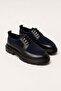 Men's Navy Blue Genuine Leather and Suede Lace-Up Thick Sole Casual Shoes – Colin - 2