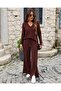 Stylish and Comfortable Together |   Women's Long Sleeve Blouse Slit Detailed Trousers Two-Piece Set - 4