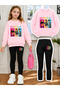 Girl's Crew Neck Sweatshirt and Leggings Set