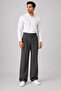 Men's High Waist Pleated Fabric Trousers Oversize Loose Fit Dark Gray - 7