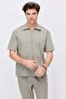Men's Polo Collar T-Shirt with Minimal Side Slit Detail
