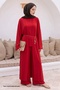 Flowy Casual Red Three-Piece Set