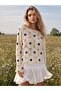Mabel Floral Motif Openwork Crochet Sweater Women's Cream - Blue - 4
