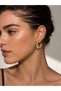 Women's Gold Color Twisted Pattern Stainless Steel Hoop Earrings - 2