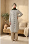 Buttoned Floral Patterned Tunic 0356-05 Stone