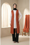 Plus Size Plain Long Thin Vest 8765-02 Dark Tile