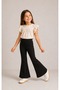 Girls' Spanish Style Stretchy Leggings – Beige & Black - 2