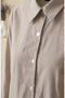Buttoned Striped Long Tunic Shirt 0359-06 Khaki - 3