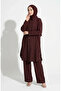 Shirt Collar Buttoned Hijab Double Set 2303-04 Plum - 3