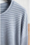 Comfortable Cut Striped Seasonal Tunic Plus Size No Showers through Fabric 8778-01 Anthracite - 5