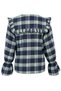 Baby Collar Navy Blue-Green Plaid Shirt - 4