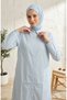 Buttoned Striped Long Tunic Shirt 0359-01 Baby Blue - 3
