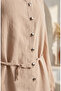 Button Detailed Hijab Double Set 2301-05 Beige - 4