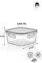 Set of 4 Square Storage Containers (4X1400 ml) - Airtight with Lockable Leak-Proof Lids, Bpa-Free Food and Refrigerator Organizer - 2