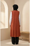 Plus Size Plain Long Thin Vest 8765-02 Dark Tile - 5