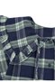 Baby Collar Navy Blue-Green Plaid Shirt - 2