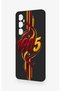 Realme C65 Compatible Yellow Red Ivy Patterned Silicone Case - 4