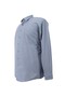 Men's Large Size Extra Large Fit Long Sleeve Classic Shirt Dark Blue, Suitable for Weight up to 210 Kilograms - 3