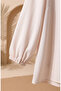 Stylish Draped Crepe Fabric Hijab Tunic 1121-01 Cream - 4