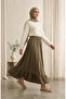 Elastic Waist Ruffle Skirt 0350-03 Khaki - 2
