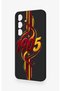 Samsung S25 Compatible Yellow Red Ivy Patterned Silicone Case - 4