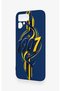 Tecno Pova Curve 2 Compatible Yellow Navy Blue Ivy Patterned Silicone Case - 4