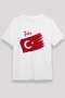 Brushstroke Turkey Flag Text Printed T-Shirt
