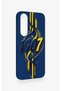 Vivo V70 Fe 5g Compatible Yellow Navy Blue Ivy Patterned Silicone Case - 2