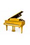 Gold Grand Piano 152cm, Brand New Acoustic Piano with 88 Weighted Keys, 3 Pedals & Matching Bench, High Gloss Metallic Gold Luxury Piano for Home, Music School, Hotel & Performance - 4