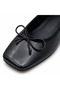 Women's Hidden Heel Ballerinas, Square Toe, Bow Detail, Daily Comfortable Shoes - 2