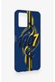 Vivo Y21S Compatible Yellow Navy Blue Ivy Patterned Silicone Case - 3