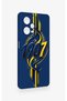 Redmi Note 12 Pro 5g Compatible Yellow Navy Blue Ivy Patterned Silicone Case - 3