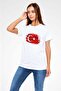 Brushstroke Turkish Flag Printed T-Shirt - 3