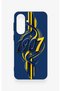 Samsung A37 Compatible Yellow Navy Blue Ivy Patterned Silicone Case - 2