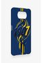Poco X3 Compatible Yellow Navy Blue Ivy Patterned Silicone Case - 3